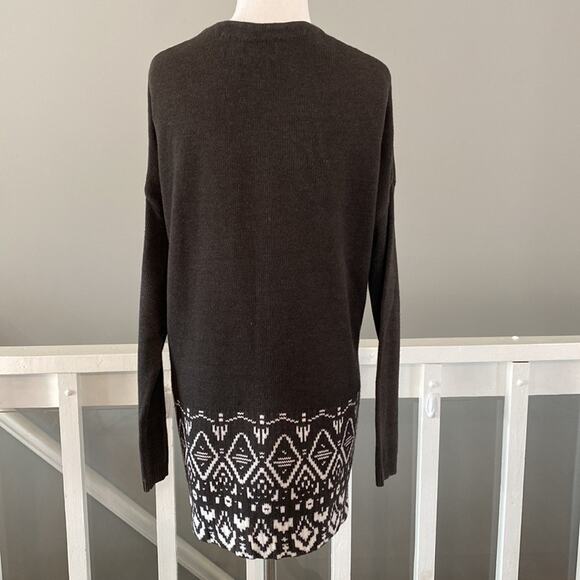 Old Navy Charcoal Grey Aztec Print Open Front Long Cardigan Size XS - Picture 5 of 7